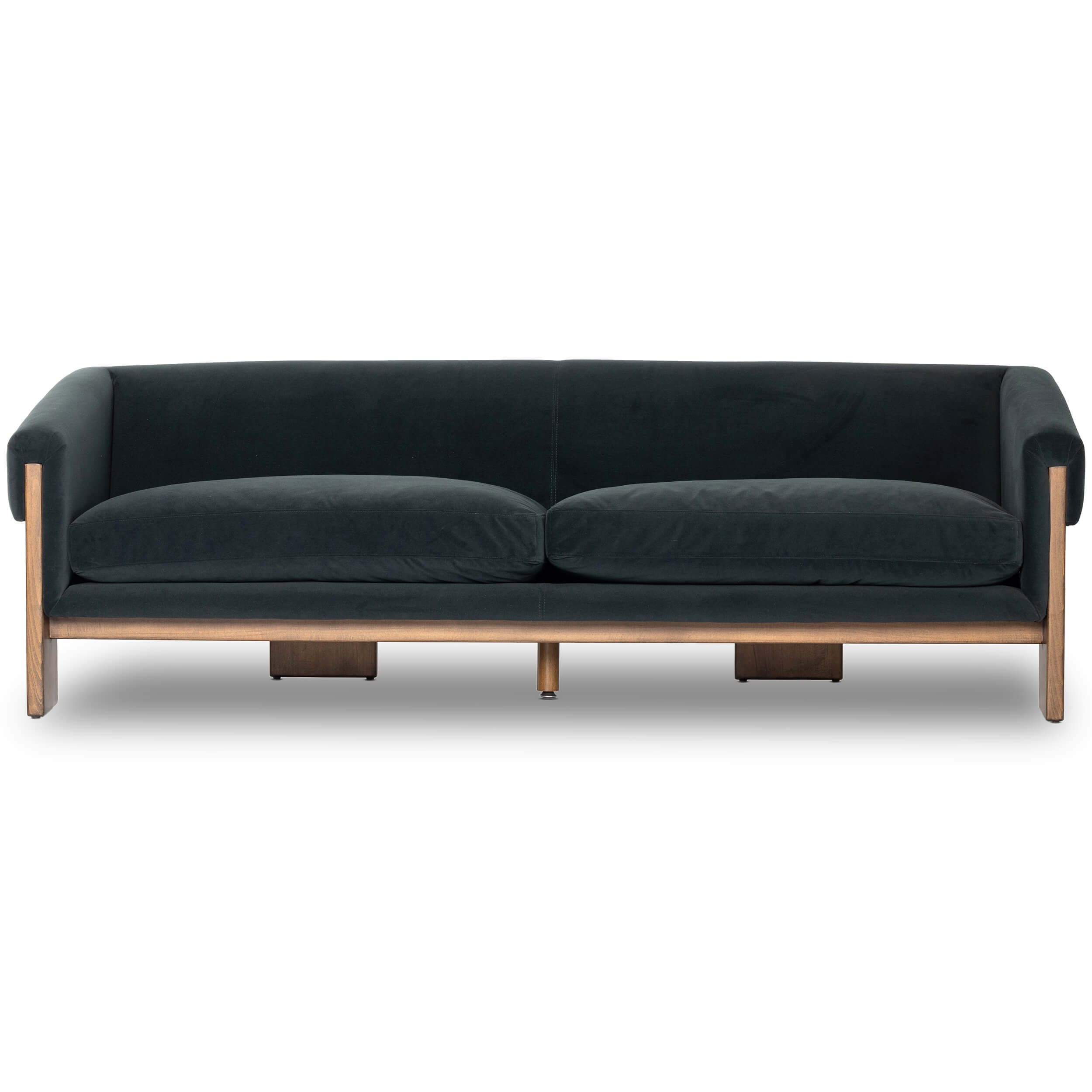 Image of Cairo Sofa, Modern Velvet Smoke
