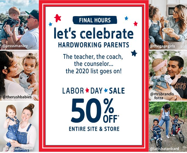 @jesssmanley | @therushbabies | @allisontunheim | FINAL HOURS | let's celebrate | HARDWORKING PARENTS | The teacher, the coach, the counselor... the 2020 list goes on! | LABOR DAY SALE 50% OFF* | ENTIRE SITE & STORE | @thegagegirls | @mrsbrandisforza | @latishatankard
