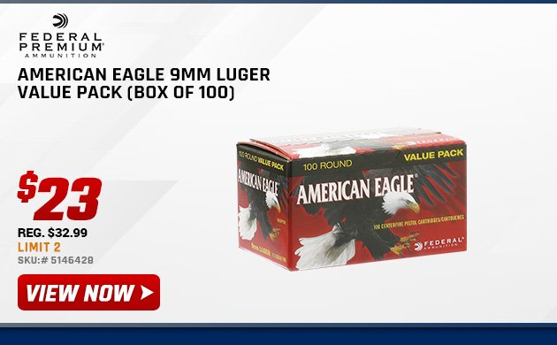 Federal American Eagle 9mm Luger Ammo Value Pack (Box of 100)