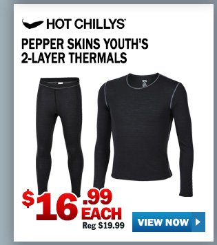 HOT CHILLY'S PEPPER SKINS YOUTH'S 2-LAYER THERMALS