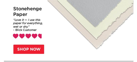 Stonehenge Paper - "Love it- I use this paper for everything, wet or dry." - Blick Customer