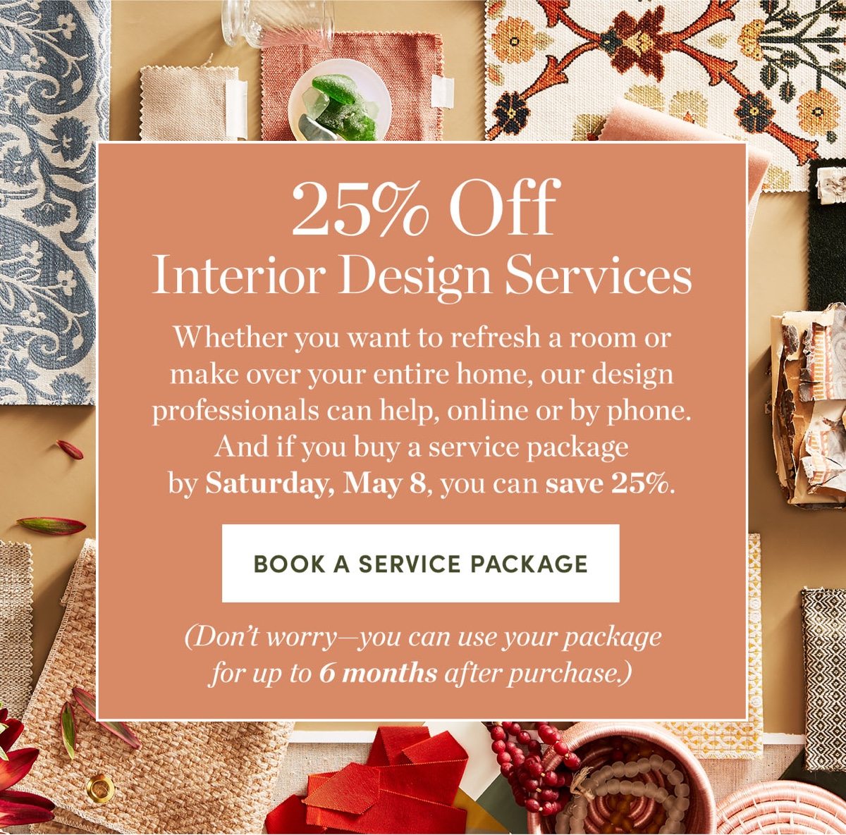25 percent off interior design services