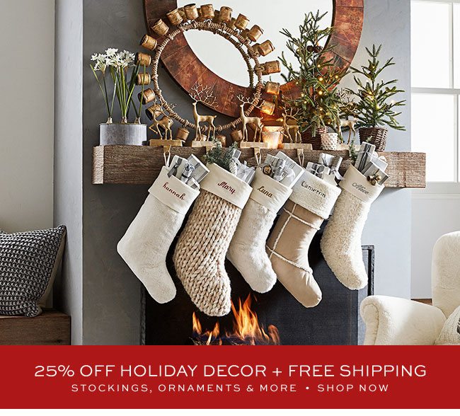 25% OFF HOLIDAY DECOR + FREE SHIPPING
