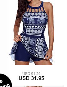 Cutout Neckline Animal Print Swimdress and Shorts