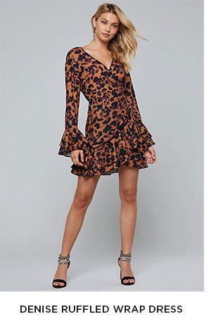 DENISE RUFFLED WRAP DRESS