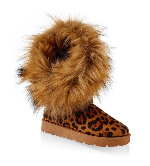 Asymmetrical Faux Fur Lined Boots