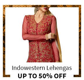 Indo western Lehengas Up to 50%. Shop!