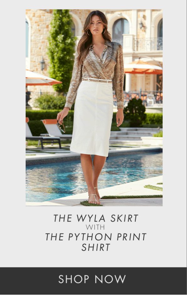 The Wyla skirt with the python print shirt