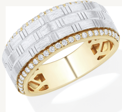 Men's Diamond Wedding Band 1/3 ct tw 10K Two-Tone Gold