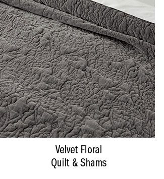 Velvet Floral Quilt & Shams