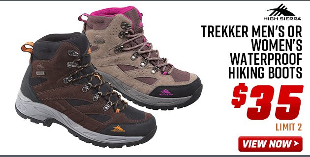 High Sierra Trekker Men's or Women's Waterproof Hiking Boots