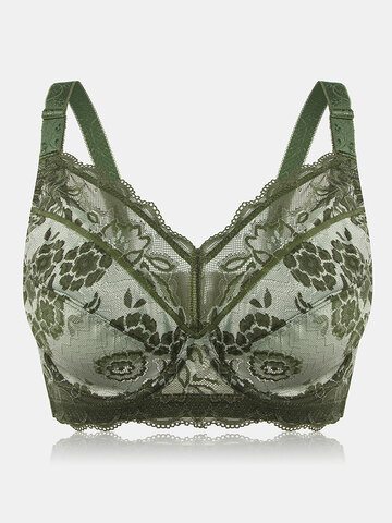 Lightly Lined Embroidery Cotton Lining Bras