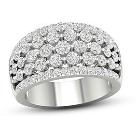 14K White Gold Lab-Created Diamond Ring