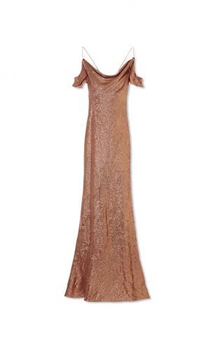 Cecilia Fluid Sequin Gown - Copper
