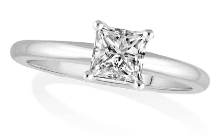 Lab-Created Diamonds by KAY Princess-Cut Solitaire Engagement Ring 3/4 ct tw 14K White Gold (F/VS2)