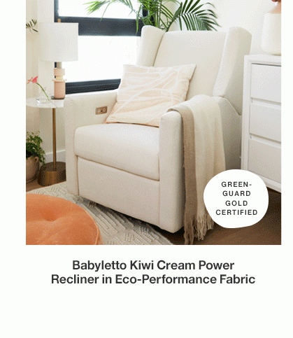 Babyletto Kiwi Cream Power Recliner in Eco-Performance Fabric