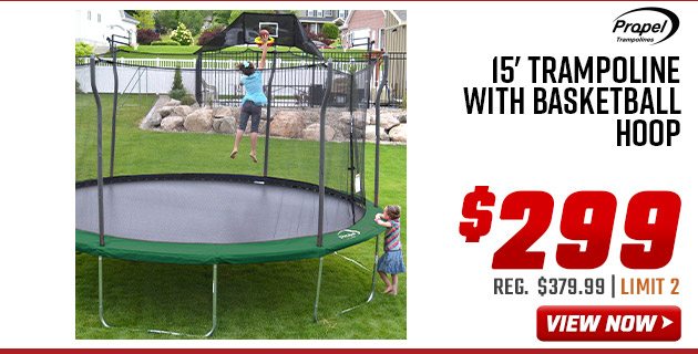 Propel 15' Trampoline with Basketball Hoop