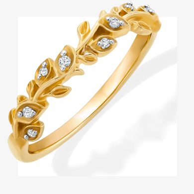 Diamond Stacking Ring 1/20 ct tw Round-cut 10K Yellow Gold