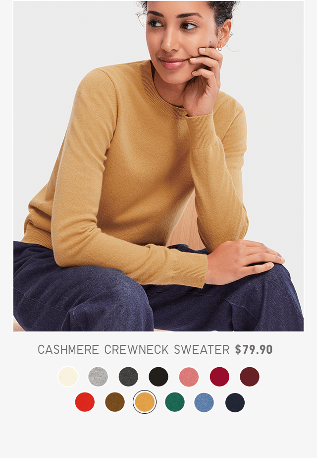 WOMEN CASHMERE CREW NECK SWEATER $79.90