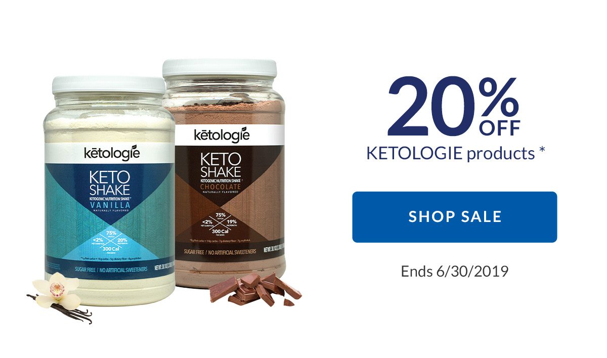 20% OFF KETOLOGIE products * | SHOP SALE | Ends 6/30/2019