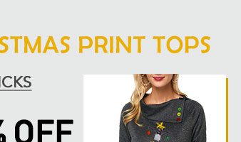  Christmas Print Tops