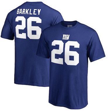 Saquon Barkley New York Giants NFL Pro Line by Fanatics Branded Youth Authentic Stack Name & Number T-Shirt - Royal
