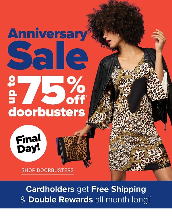 Anniversary Sale! Up to 75% off Doorbusters - Shop Doorbusters