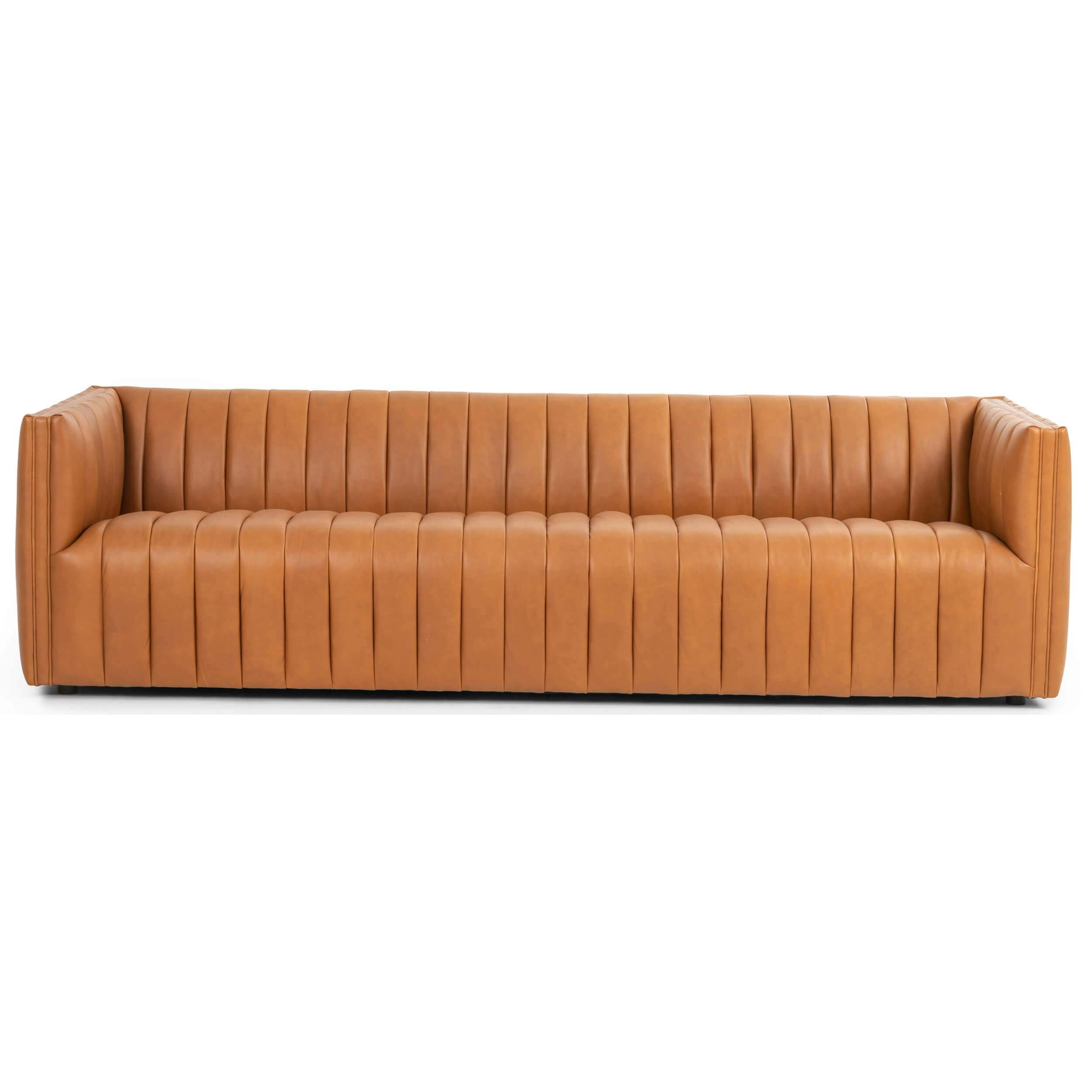 Image of Augustine Leather Sofa, Hudson Lager