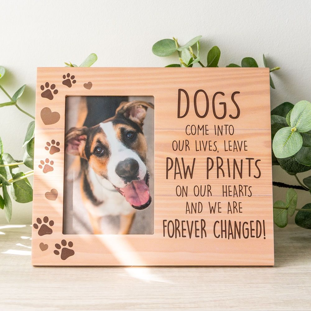 Image of Dogs Come Into Our Lives Wood- Photo Frame