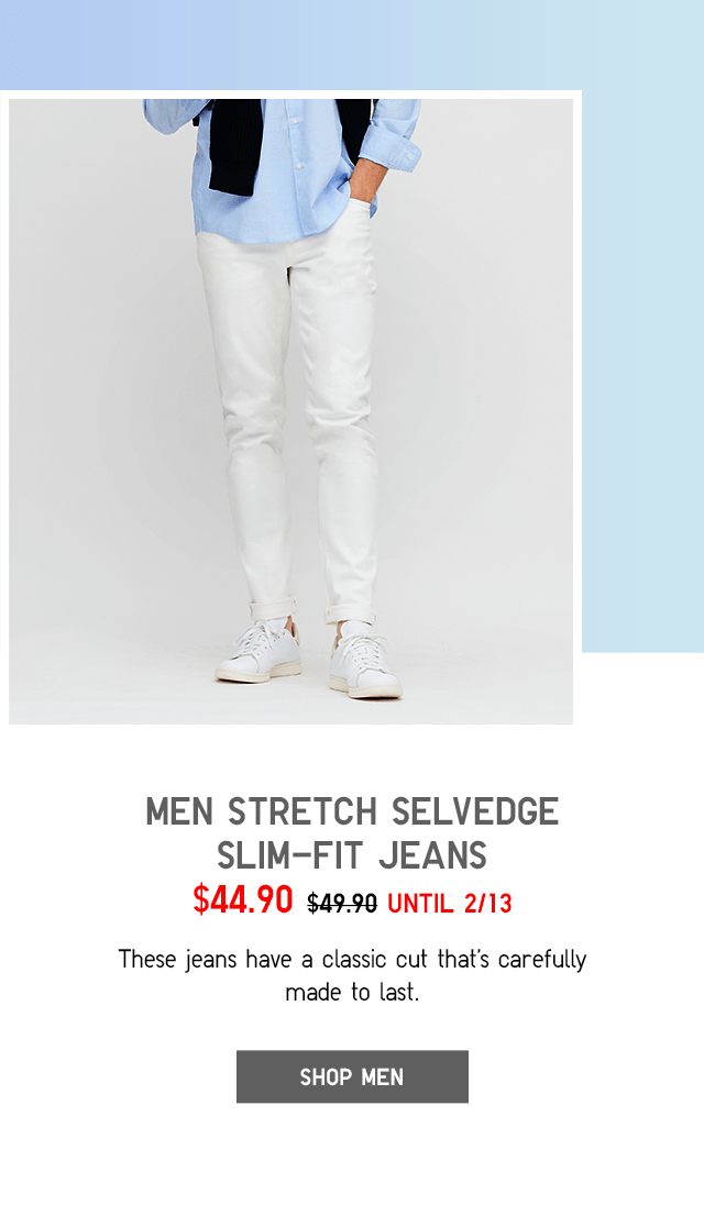 BODY2 PDP2 - MEN STRETCH SELVEDGE SLIM-FIT JEANS