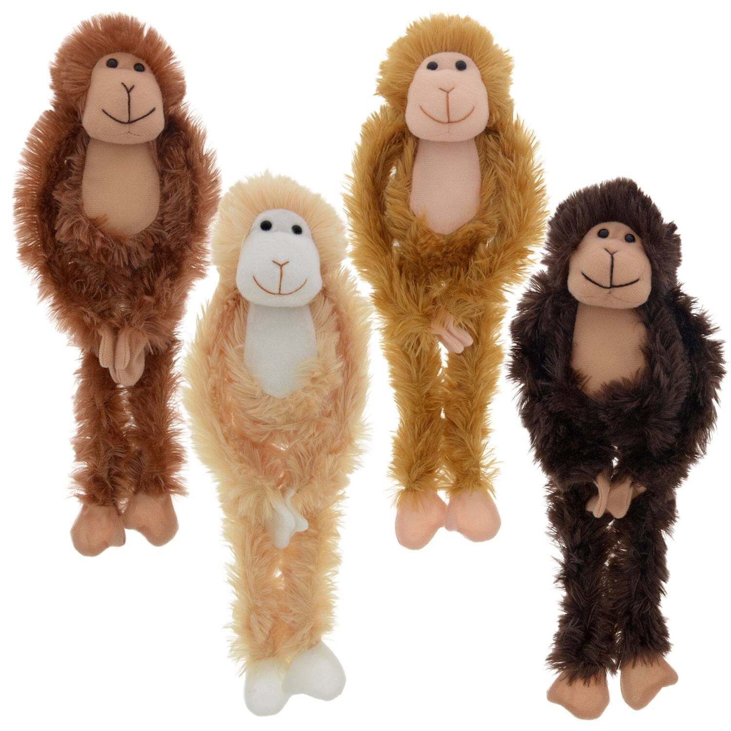 Fuzzy Friends Plush Hanging Monkeys, 13½