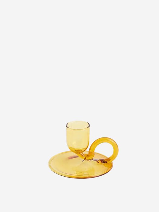 Image of HAY Tiny Candleholder Curved - Yellow