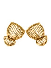 18K Rope Drop Earrings w/12K Posts