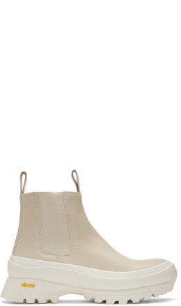 Jil Sander - Off-White Rubber Sole Boots