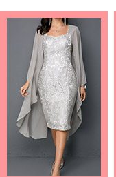 Open Front Top and Tie Back Lace Dress 