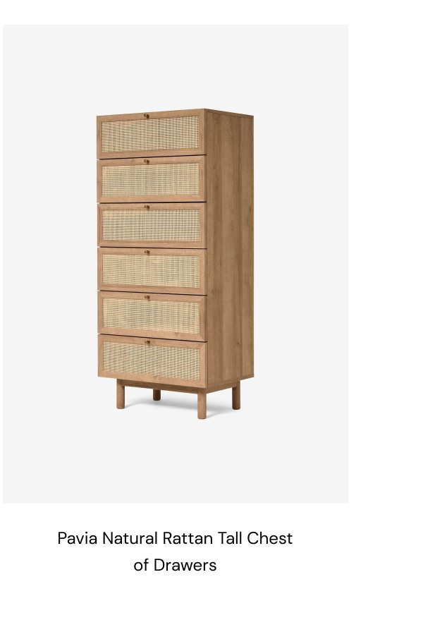 Pavia Natural Rattan Tall Chest of Drawers