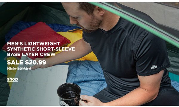 Men's Lightweight Synthetic Short-Sleeve Base Layer Crew - Click to Shop