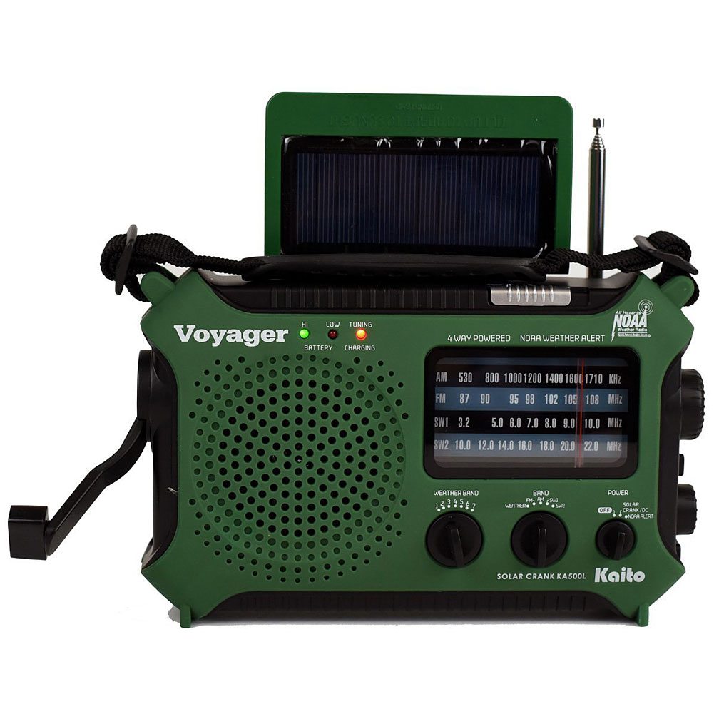 4-Way Powered Emergency Weather Alert Radio With Cell Phone Charger - Green