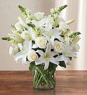 Classic All White Arrangement(tm) Same-Day Local Florist Delivery SHOP NOW