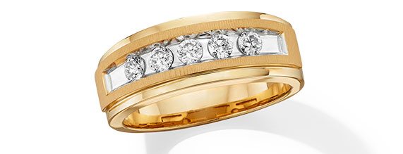 10K Yellow Gold Diamond Wedding Band