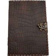 Large Brown Dragon Skin Leather Journal