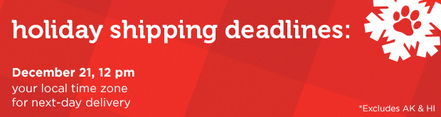 Holiday shipping deadlines: December 21, 12 pm your local time zone for next-day delivery *Exludes AK & HI