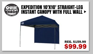 QuikShade Expedition 10'x10' Straight-Leg Instant Canopy with Full Wall