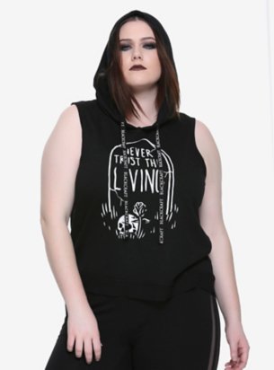 BlackCraft Hoodie Crop Muscle Top Plus Size HT Exclusive
