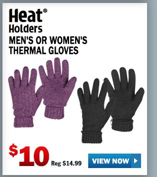 HEAT HOLDERS MEN'S OR WOMEN'S THERMAL GLOVES