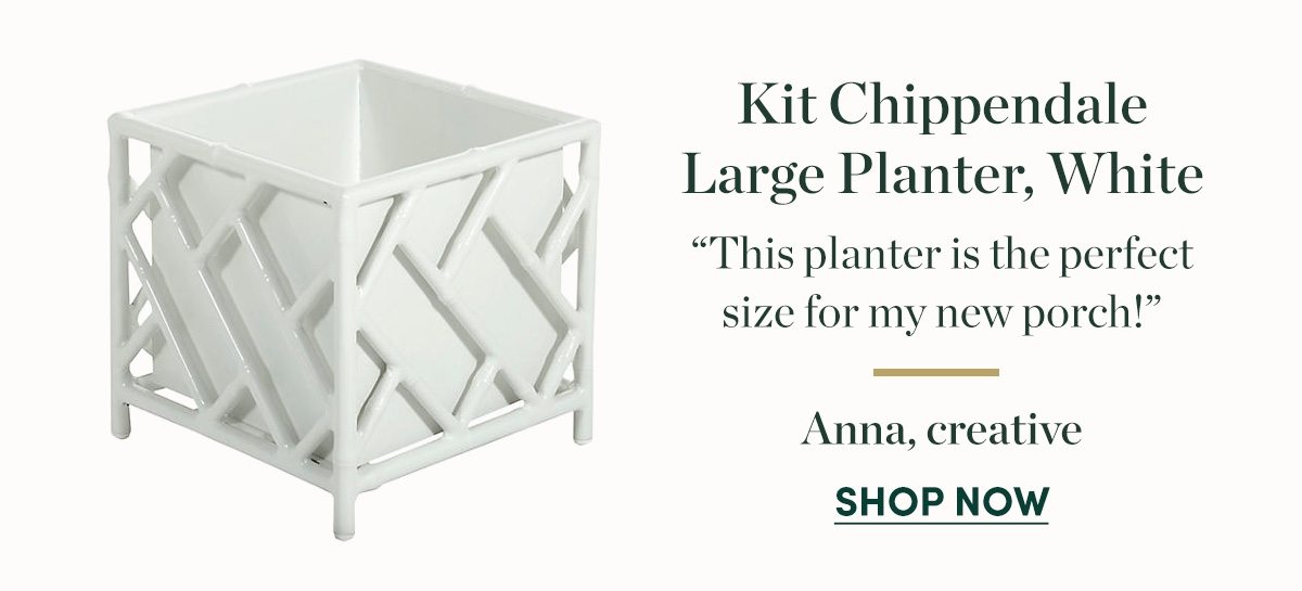 Kit Chippendale Large Planter, White