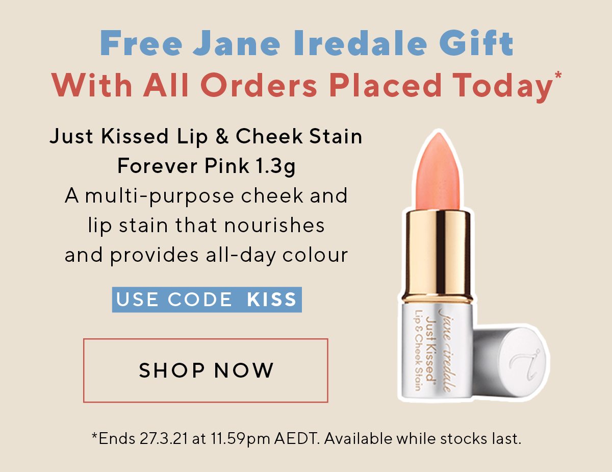 Free Jane Iredale Gift With All Orders Placed Today:*