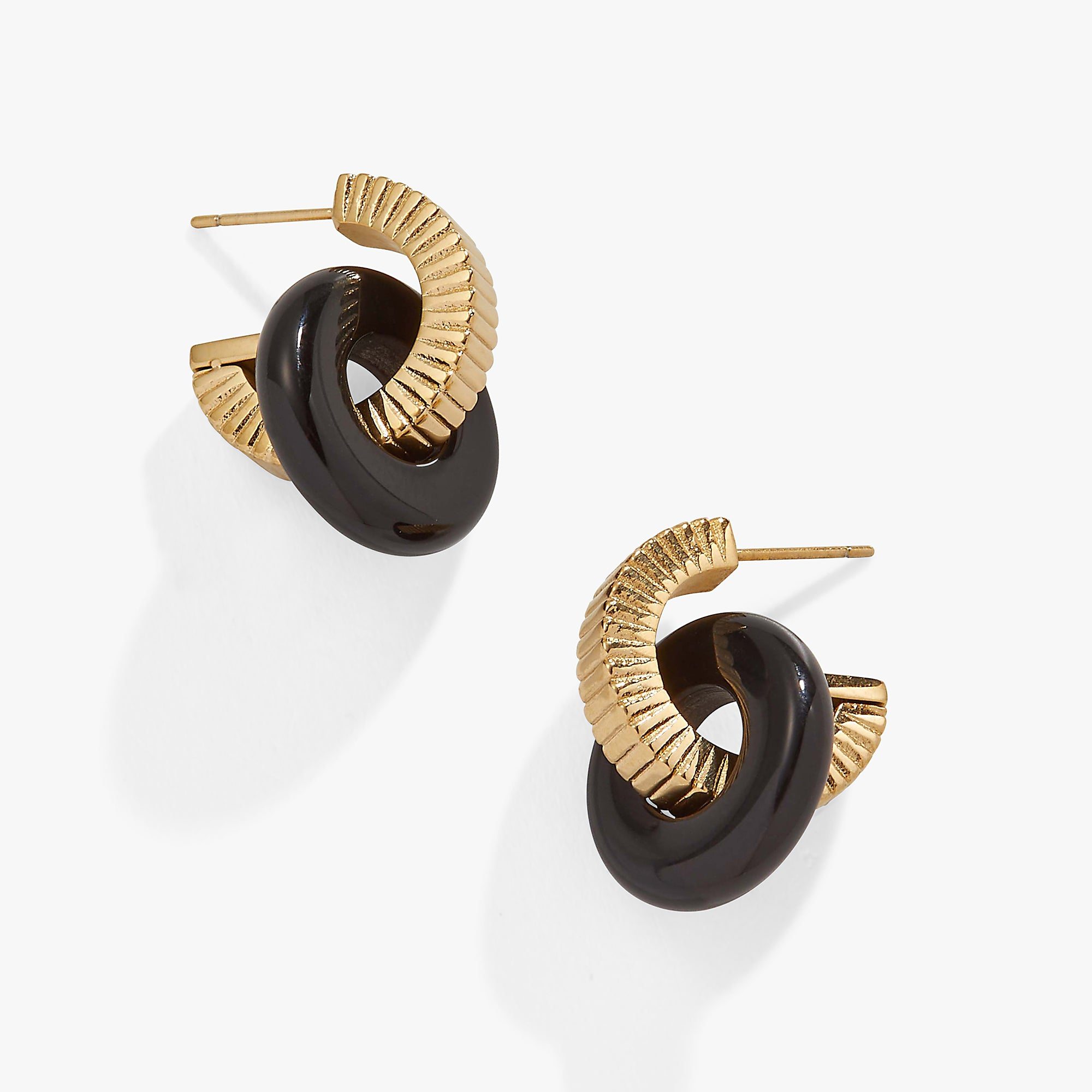 Image of Black Onyx Textured Earrings