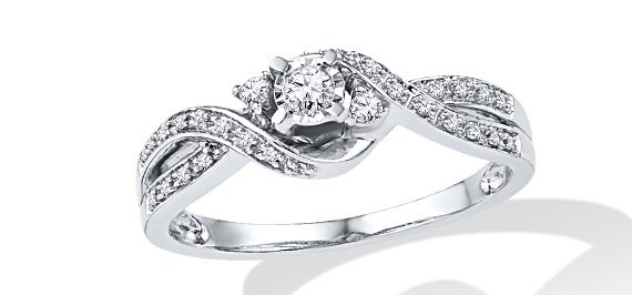 Diamond & sterling silver promise ring
