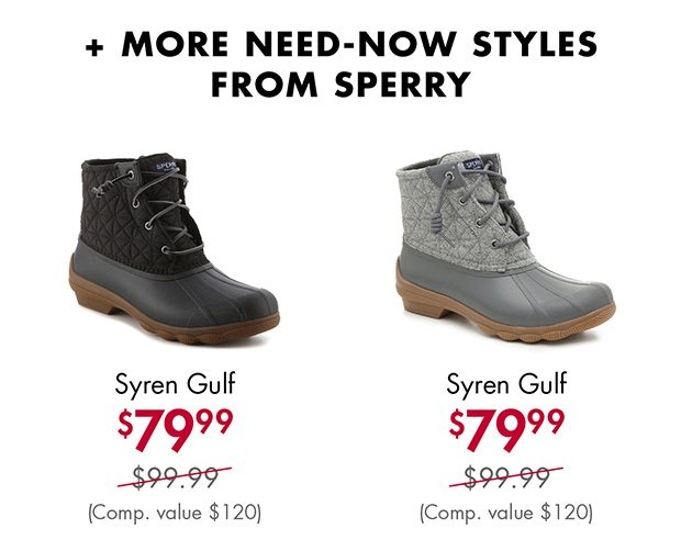 + More need-now styles from Sperry